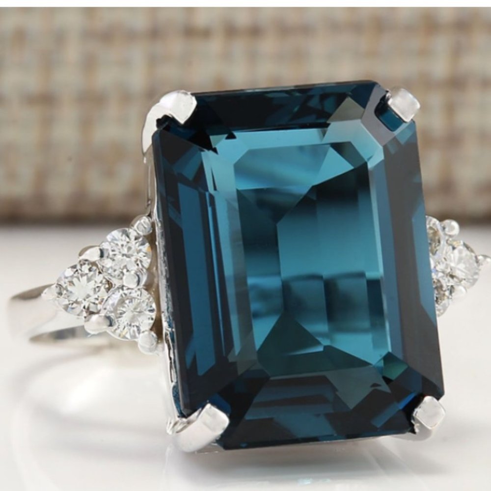 925 Sterling Silver Natural London Blue Topaz